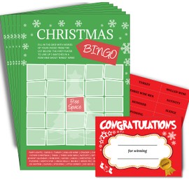 Christmas Bingo Game - 20 Player - Kids, Office, Family, Party. Secret Santa/Stocking Filler