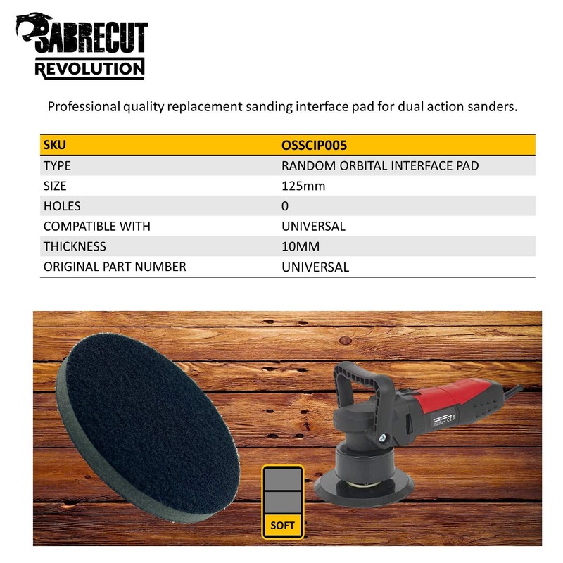 1 x SabreCut OSSCIP003 125mm Soft Density Interface Pad for