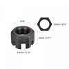 sourcing map M16x1.5mm Hexagon Slotted Nut, Grade 4.8 Carbon Steel