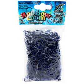 Rainbow Loom® Medieval Collection: Navy Blue Rubber Bands with 24 C-Clips (600 Count)