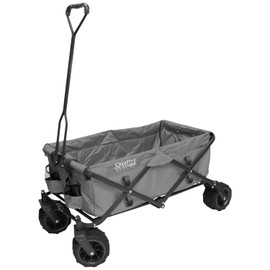 Creative Outdoor Distributor All-Terrain Folding Wagon, (Grey) - Multipurpose Cart for Gardening, Camping, Beach Trips, and Travelling