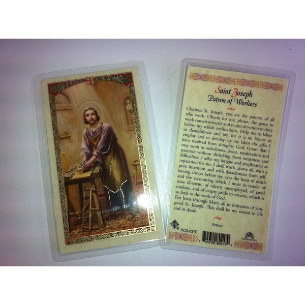 Holy Prayer Cards For Saint Joseph - Patron Saint of Workers set of 2 in English
