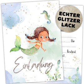 Gentle North 15 x Children's Birthday Party Invitations (A6) - Mermaid Party Invitations for Children's Birthday for Boys, Girls, Teenagers & Teenagers - Invitations for Birthday Party