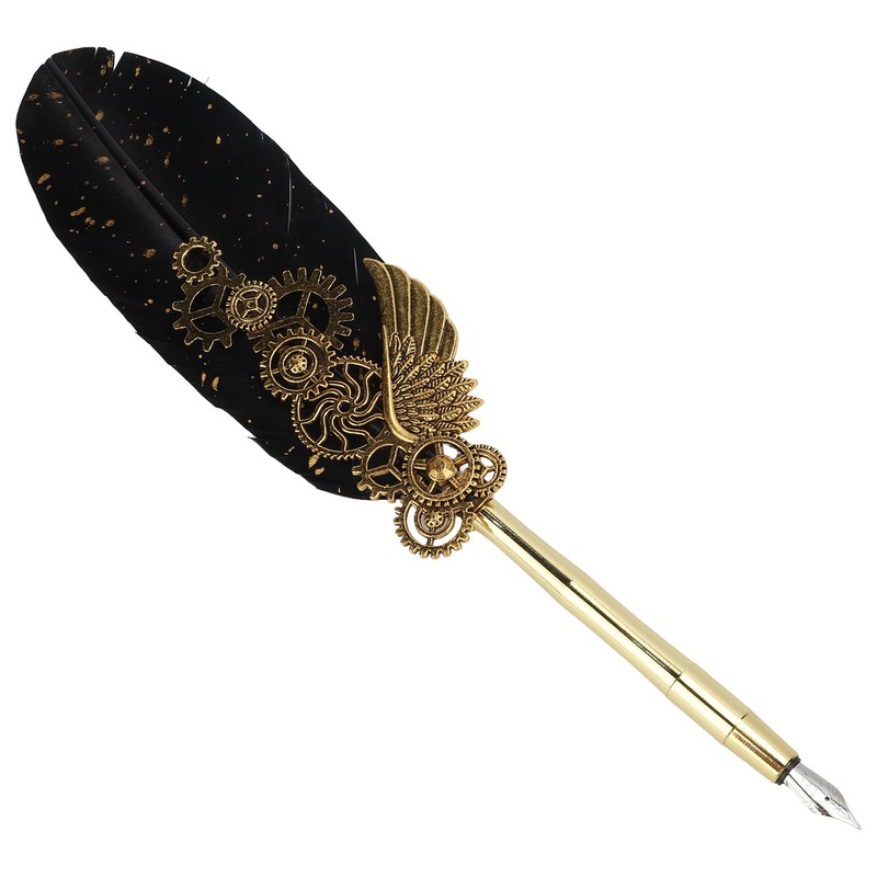 Feather Pen Business Fire Lacquer Stamp European Retro Style Sprinkled