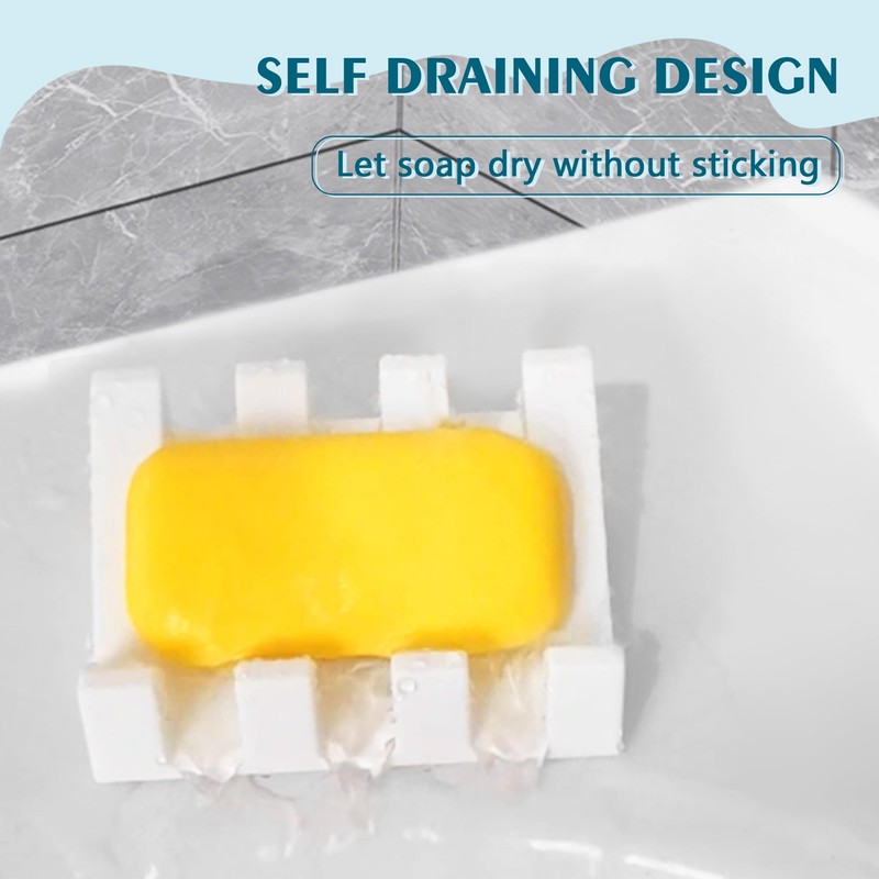 Coipdfty Self Draining Soap Dish Holder,Silicone Soap Dish,for Bathroom,Kitchen, Sponges，Can