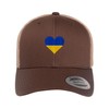 Go All Out Adjustable Brown/Khaki Structured Trucker Ukraine Heart |