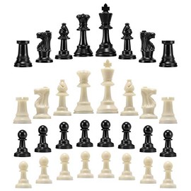 32 Piezas de ajedrez, Juego de ajedrez de Repuesto, Piezas de ajedrez estándar, Piezas de ajedrez de Torneo estándar, Juego Completo de Piezas de ajedrez de plástico