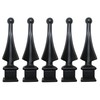 3/4" Black Plastic Four-Sided Spire Wing Tip Finial Fence Topper