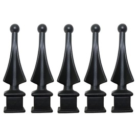 3/4" Black Plastic Four-Sided Spire Wing Tip Finial Fence Topper for Iron Picket Fence (5, 3/4")