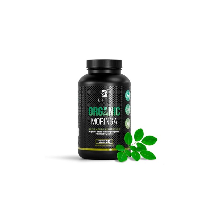 Life Moringa Orgánica 240 Cápsulas 1000mg Por Porción Superalimento Potenciado