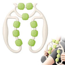 Leg Muscle Massager - Deep Tissue Massage Roller with 9 Wheels, Leg Massager, 2025 Massage Roller Legs, Foot Massager, 360° Trigger Point Massage Roller for Leg, Foot, Arm Massage (Green)