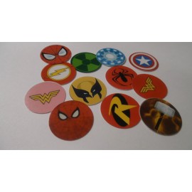 Unbranded Pre Cut One Inch Bottle Cap Images! Super Hero Logos Free Shipping - photo, 25 images