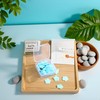 DPWOUM 100Pcs Blue Mini Portable Travel Soap Paper Sheets,Flower Shape