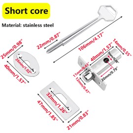 Ctyjia Door Security Rack Bolt, Mortice Door Bolt with Star Key, Anti-Theft Door Lock Bolt, Stainless Steel Door Bolts, Dead Bolts for Doors Windows, 40mm