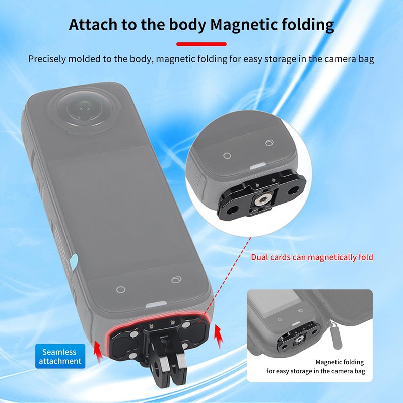 Mechrig Quick Release Mount for Insta360 X4,3-in-1 Magnetic Mount Accessory