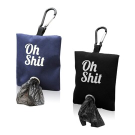 Yitexin 2 Colors Pet Waste Bag Dispenser, Portable Dog Poop Bag Holder for Leash, Dog Waste Bags Container with Metal Clip for Walking, Running or Outdoor Accessory (Black & Blue)