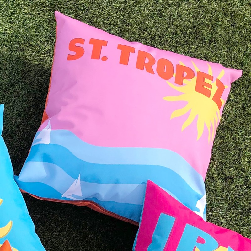 furn. Tropez Outdoor Cushion Cover, Polyester, Multi, 43 x 43cm