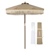 LAGarden 7' Patio Khaki Umbrella with Tassels UPF50+ Boho Style