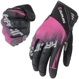 Oumurs Motorcycle Gloves for Women, Cycling Gloves for Outdoor Sports On-Road/Off-Road/Mountain Motorcycle Motorcross Motorbike Dirt Bike Bicycle Racing ATV UTV, Purple, M