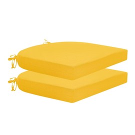 HARBOREST Outdoor Chair Cushions Set of 2, Water Resistant Patio Chair Cushions with Ties, Outdoor Seat Cushions for Patio Furniture, 17"x16"x2", Yellow