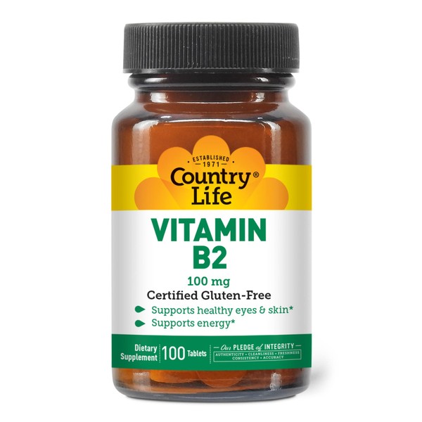 Country Life Vitamin B-2 100 Mg, 100-Count