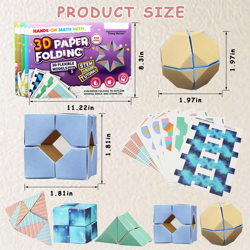 Foraineleyo 3D Paper Folding STEM Toys for Kids, Hands-On Math