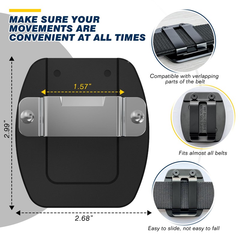 Magnetic Belt Clip & Clip-on Tape Measure Holster, Portable Tool