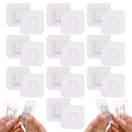 Paquete 10 Juegos Ganchos Adhesivos Doble Cara Para Pared Ganchos Autoadhesivos Pared de Cocina Organizacion Oficina Escritorio Alta Calidad (10 PARES)