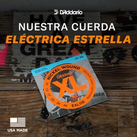 D'Addario XL Cuerdas para Guitarra Eléctrica 7 cuerdas Calibre ligero, 10-59 Enrollado de níquel EXL110-7 Sonido potente y sustain prolongado