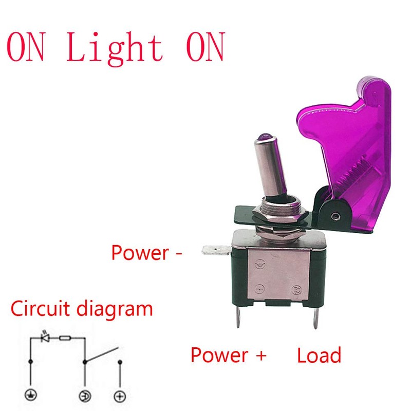 ESUPPORT Car Purple Cover Purple LED Light Rokcer Toggle Switch