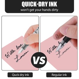 Amaxiu Quick Drying Disposable Fountain Pens, 8 Pcs Black Ink Gel Pens 0.38mm Extra Fine Point Calligraphy Pens Large Capacity Journaling Pens for Sketching School Office Supplies (Black)