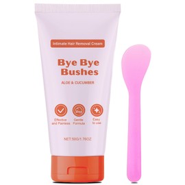 Hair Removal Cream for Women and Men, Intimate Hair Remover Cream for Bikini, Private Areas, Pubic, Body, Legs, Underarms,With Spatula Applicator, Quick Gentle Hair Removal for all Skin Types,100g,Bye