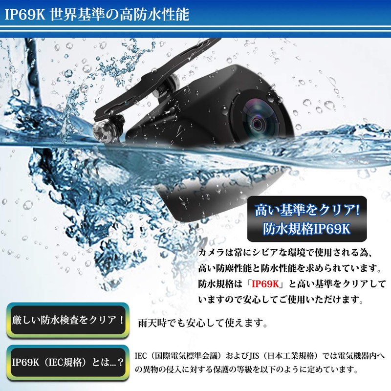 URVOLAX Rear View Camera, 180° Horizontal, 140° Vertical Vision, 258°
