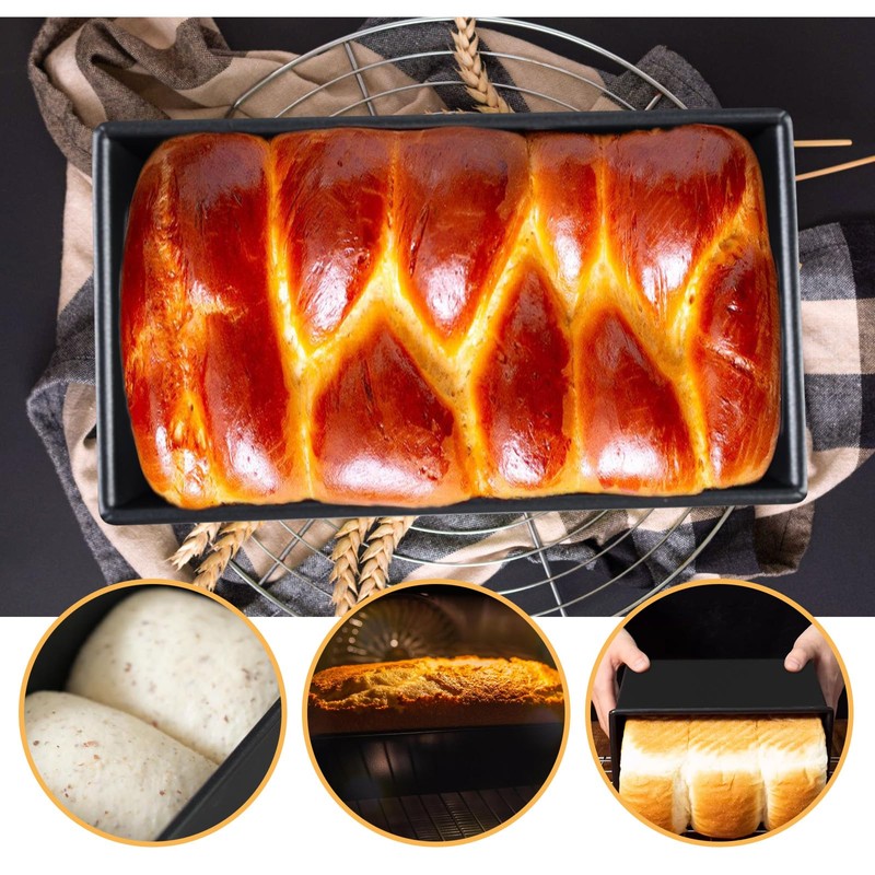 BORDEAG Bread Baking Mould with Lid, Non-Stick Bread Moulds for