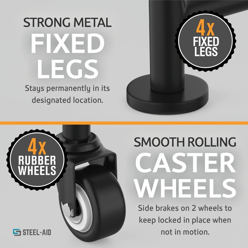 Rolling Tire Rack – Metal, Adjustable, Tire Stand & Protective