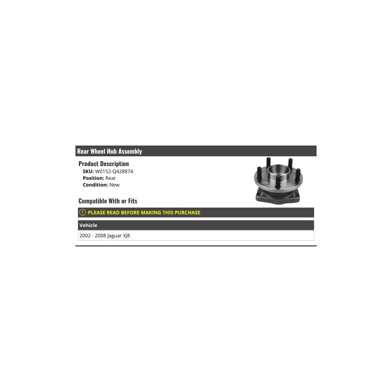 Rear Wheel Bearing Hub Assembly - Compatible with 2002-2008 Jaguar