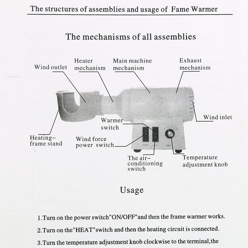 Frame Warmer Eyeglass Frame Heater 600W Hot Air Non-Metal Frame