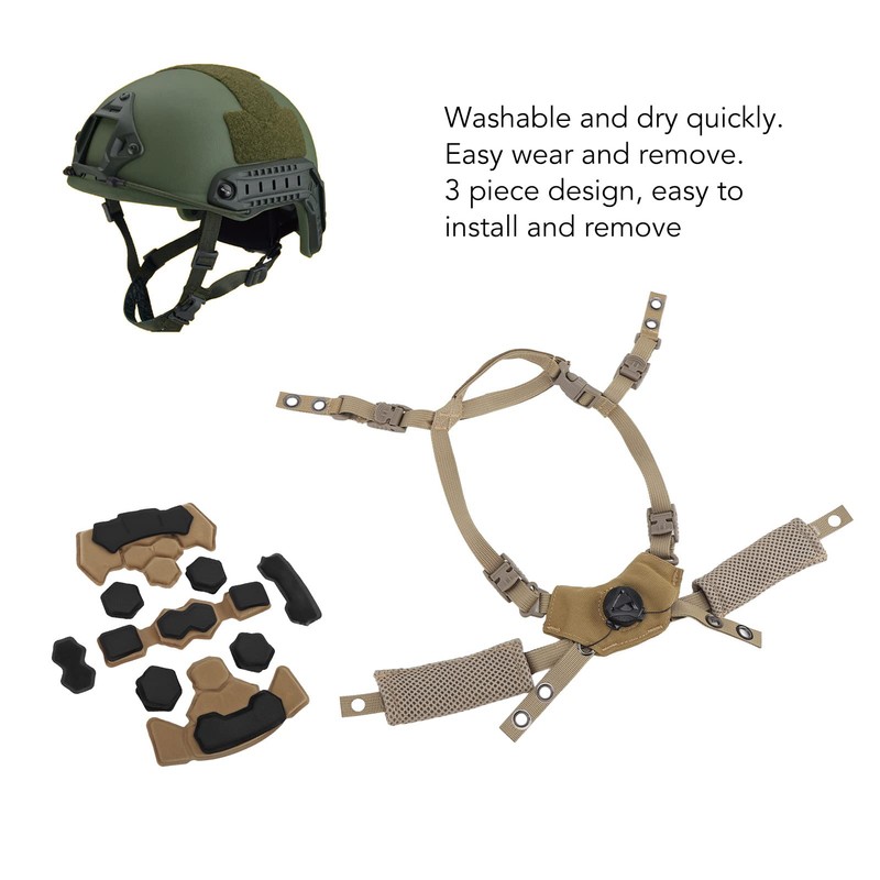 CYSFETENA Helmet Liner System with Adjustable Chin Strap and Sponge