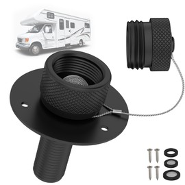 F-pianwe All Metal RV City Water Inlet with Check Valve RV Water Inlet -rv Water Fill Inlet Leak Proof & Universal Fit for RV Camper Motorhome Trailer Marine -Black