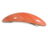 90mm Across/Coral Stripy Print Acrylic Oval Barrette/Hair Clip In Silver