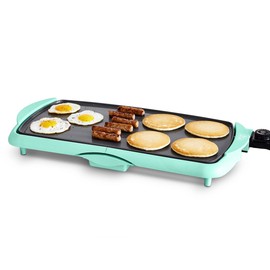GreenLife 20” Extra Large Electric Skillet, Non-Toxic PFAS & PFOA-Free Ceramic Nonstick, Temperature Control, Quick Even Heating, Removable Drip Tray, Pancakes, Eggs, Sausage, Easy Clean, Turquoise