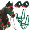Paterr 4 Pcs Christmas Horse Accessory Xmas Santa Elf Reindeer