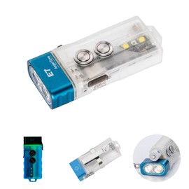 RovyVon E7 Hybrid Battery EDC Flashlight,Max 700 Lumen with Dual LED 6500K Cool White,Pocket Size USB-C Rechargeable Keychain Flashlight,Lock Mode,Power by Built-in Li-po/Replaceable AAA(White/Red)