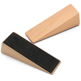2 Pcs Wooden Door Stop, Non-Slip Door Stopper Base with Rubber, Door Wedges Indoors Doorstops Wedge for Floor, Door Holder for All Types of Doors and Surfaces