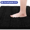 ACCUMTEK Striped Black Bathroom Rug Set 3 Pieces Ultra Soft,