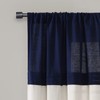 Lush Decor Farmhouse Faux Linen Colorblock Pleated Window Curtain Panel