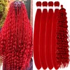 Red Braiding Hair Pre Stretched for Boho Braids Synthetic Pre-stretched