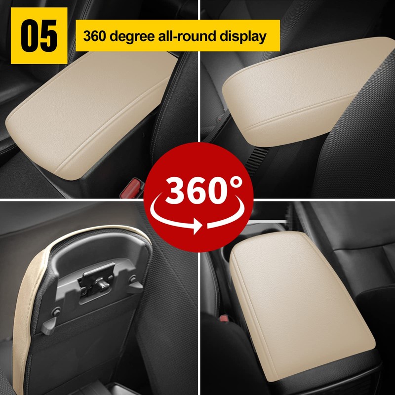 AOMSAZTO Console Covers for 2012-2015 Civic Honda Beige Armrest Cushion