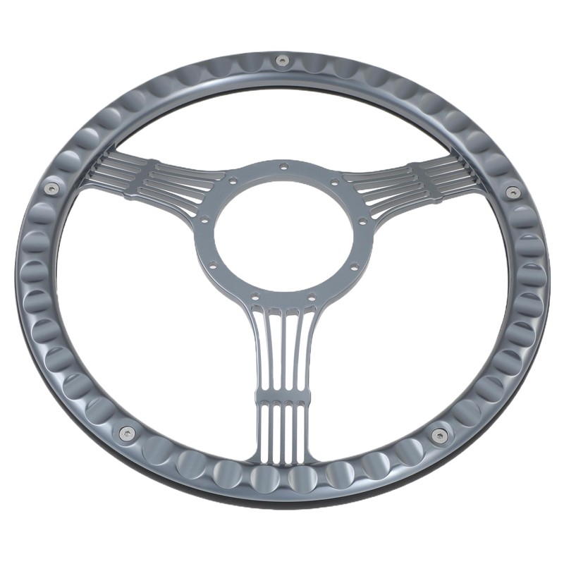 14" Gun Metal Billet Steering Wheel Half Wrap with Horn