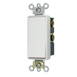 Leviton 5624-2W 20-Amp 120/277-Volt Decora Plus Rocker 4-Way AC Quiet Switch, White